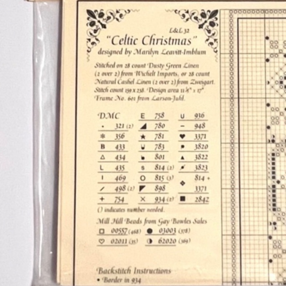 Lavender & Lace Celtic Christmas L&L32 cross stitch pattern NEW - Picture 3 of 4